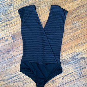 Zara Black plunge v neck body suit
